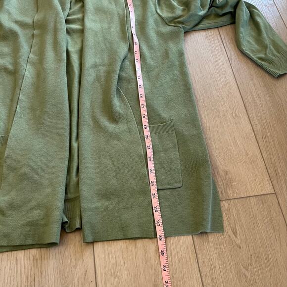 Cyrus Women’s Green Open Front Cardigan Sz L - Picture 7 of 7